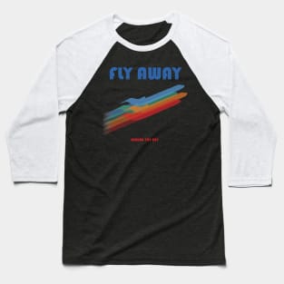 Minimalist Retro Fly Away Aviation Boeing Design Baseball T-Shirt